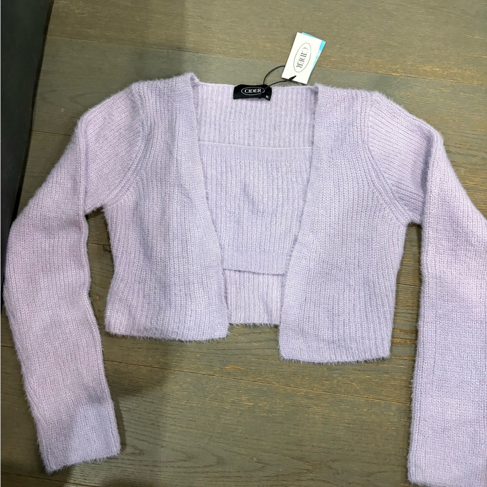 Cider Lilac Women's Cardigan top set